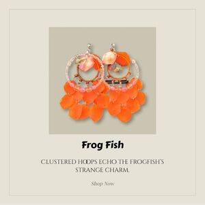 One of a kind tangle hoop earrings frogfish inspired